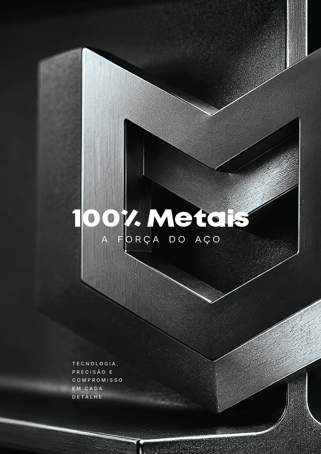 Capa do catálogo técnico da 100% Metais